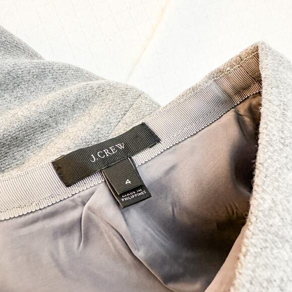 J. Crew Wool Pencil Skirt Gray Front Zippered Pockets Size 4 - Picture 3 of 6